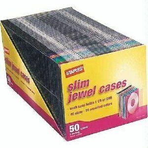 Staples CD/DVD Slim Jewel Cases (Pack of 50 Cases)